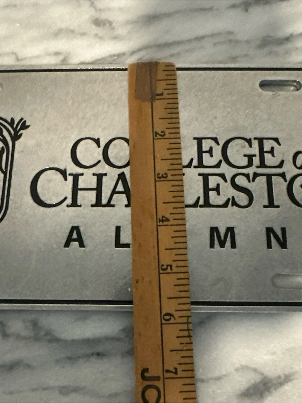 Alumni Silver License Plate Accent college of Charleston NC pewter